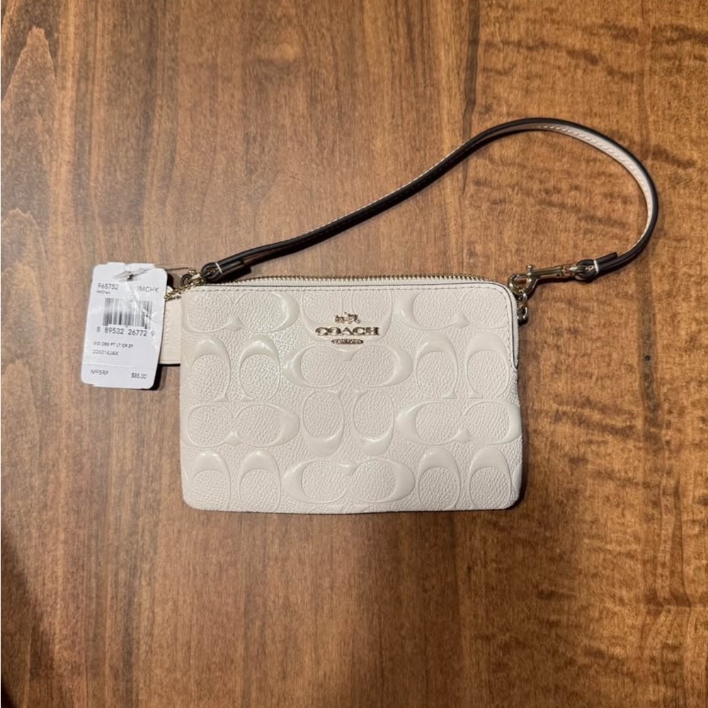 NWT Coach corner zip embellished zip pouch